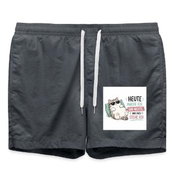 Lustige Sprüche & kreative Designs“.  - Badeshorts - Anthrazit - Vorne - AI Model Male 185 light (185cm)