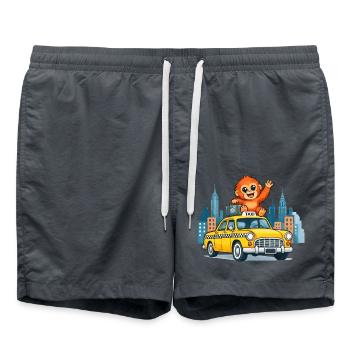 Affe auf'm Taxi City Adventure - Badeshorts - Anthrazit - Vorne - AI Model Male 185 light (185cm)