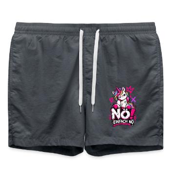 NO! Einhorn Graffiti Punk - Badeshorts - Anthrazit - Vorne - AI Model Male 185 light (185cm)