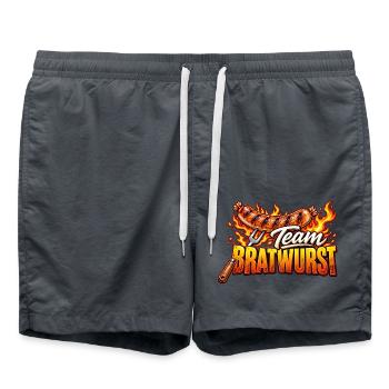 Team Bratwurst Grillhelden - Badeshorts - Anthrazit - Vorne - AI Model Male 185 light (185cm)