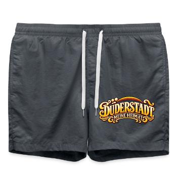 Duderstadt Meine Heimat – Retro Schriftzug - Badeshorts - Anthrazit - Vorne - AI Model Male 185 light (185cm)