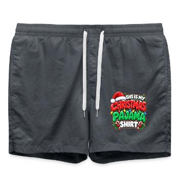 Weihnachts Pajama Shirt Spruch - Badeshorts - Anthrazit - Vorne - AI Model Male 185 light (185cm)