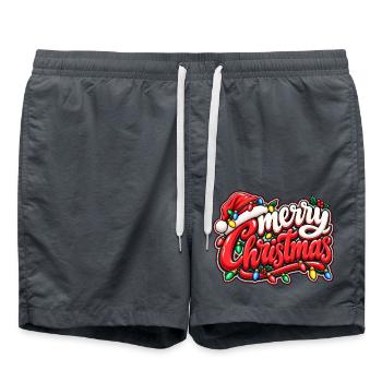 Weihnachtszauber mit Lichterketten - Badeshorts - Anthrazit - Vorne - AI Model Male 185 light (185cm)
