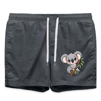 Kawaii Koala – Flauschiger Eukalyptusfreund - Badeshorts - Anthrazit - Vorne - AI Model Male 185 light (185cm)