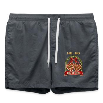 Ho Ho Hob di gern Weihnachtspulli - Badeshorts - Anthrazit - Vorne - AI Model Male 185 light (185cm)