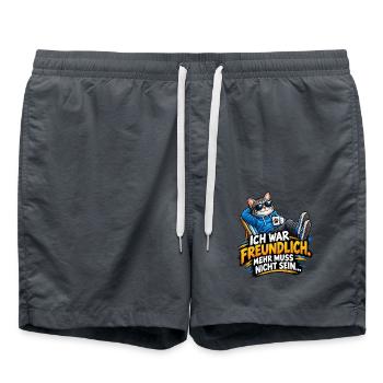 ICH WAR FREUNDLICH MEHR MUSS NICHT SEIN - Badeshorts - Anthrazit - Vorne - AI Model Male 185 light (185cm)