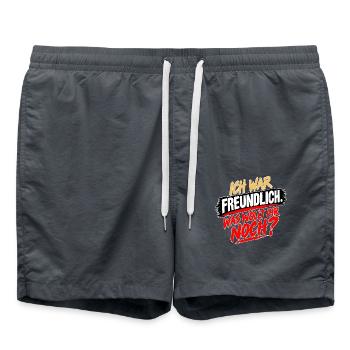 ICH WAR FREUNDLICH NOCH FRAGEN - Badeshorts - Anthrazit - Vorne - AI Model Male 185 light (185cm)