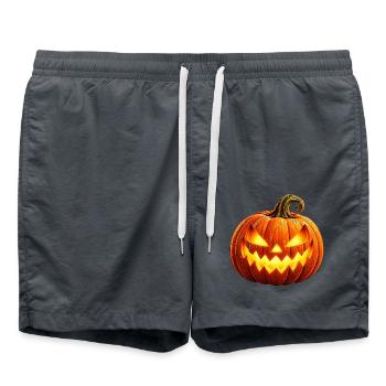 Wenuma Leuchtender Halloween Kürbis - Badeshorts - Anthrazit - Vorne - AI Model Male 185 light (185cm)