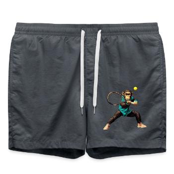 Tennis Schimpanse Affen - Badeshorts - Anthrazit - Vorne - AI Model Male 185 light (185cm)