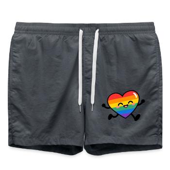 Regenbogenherz-Lächeln - Badeshorts - Anthrazit - Vorne - AI Model Male 185 light (185cm)