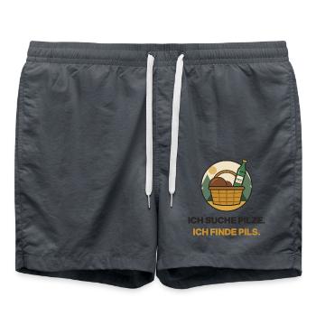 Pilzsuche im Bierkorb - Badeshorts - Anthrazit - Vorne - AI Model Male 185 light (185cm)