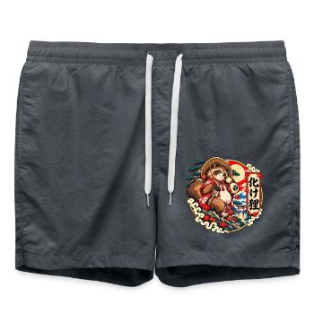 Bake Tanuki: Japans schelmischer Yokai - Badeshorts - Anthrazit - Vorne - AI Model Male 185 light (185cm)