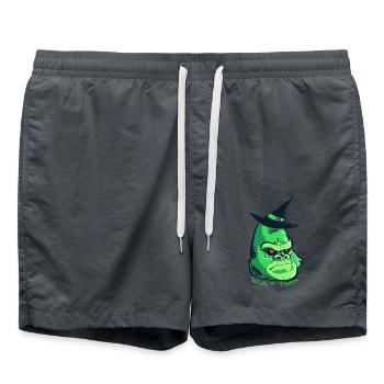 Halloween-Zombie-Gorilla - Badeshorts - Anthrazit - Vorne - AI Model Male 185 light (185cm)