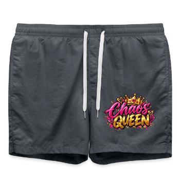 Chaos Königin Graffiti Krone - Badeshorts - Anthrazit - Vorne - AI Model Male 185 light (185cm)