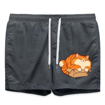 Katzenfreude im Karton - Badeshorts - Anthrazit - Vorne - AI Model Male 185 light (185cm)