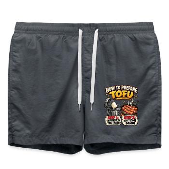 Tofu Plan: Schritt 1-2 - Badeshorts - Anthrazit - Vorne - AI Model Male 185 light (185cm)