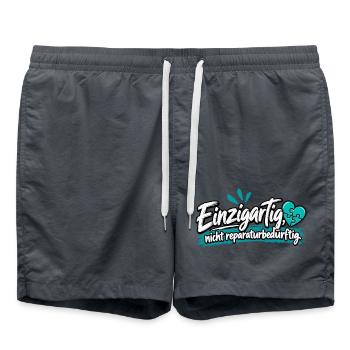Einzigartig: Nicht Reparaturbedürftig - Badeshorts - Anthrazit - Vorne - AI Model Male 185 light (185cm)