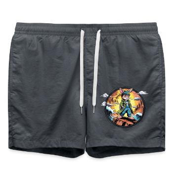 Käpt’n Hoppel Piratenabenteuer - Badeshorts - Anthrazit - Vorne - AI Model Male 185 light (185cm)