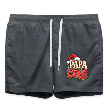 Papa Claus Weihnachtsdesign - Badeshorts - Anthrazit - Vorne - AI Model Male 185 light (185cm)