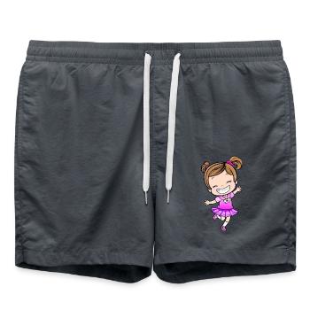 Fröhliches Mädchen im Pink Rock - Badeshorts - Anthrazit - Vorne - AI Model Male 185 light (185cm)