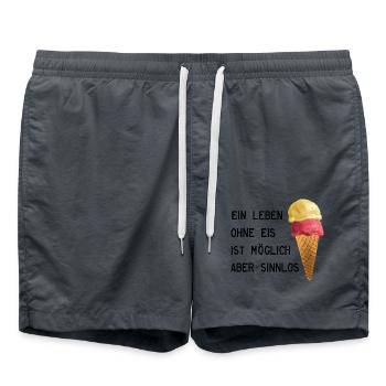 Ein Leben ohne Eis ist möglich aber sinnlos - Badeshorts - Anthrazit - Vorne - AI Model Male 185 light (185cm)