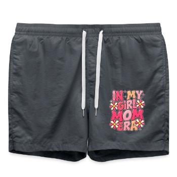 In My Girl Mom Era – Mädchen Mama Retro Blumen - Badeshorts - Anthrazit - Vorne - AI Model Male 185 light (185cm)