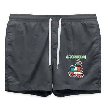 Gartentherapie - Badeshorts - Anthrazit - Vorne - AI Model Male 185 light (185cm)