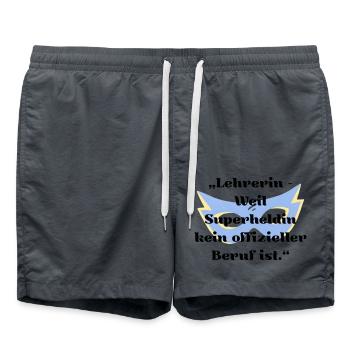 Lehrerin & Lehrer – Lustiger Schule Spruch Tasse - Badeshorts - Anthrazit - Vorne - AI Model Male 185 light (185cm)