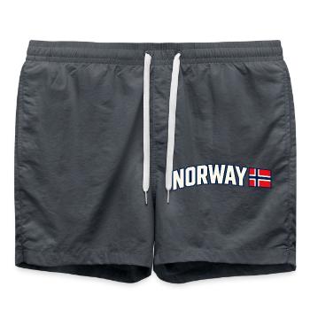 Norwegische Flagge Norwegian Pride Athletic Typografie - Badeshorts - Anthrazit - Vorne - AI Model Male 185 light (185cm)