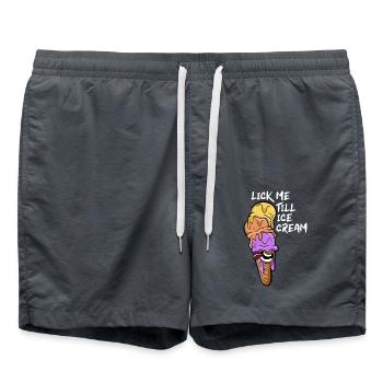 Lick Me Eiscreme Eiswaffel Sommer Wortwitz Eis - Badeshorts - Anthrazit - Vorne - AI Model Male 185 light (185cm)