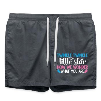 Funkel, funkel, kleiner Stern, wie wir uns fragen, was - Badeshorts - Anthrazit - Vorne - AI Model Male 185 light (185cm)