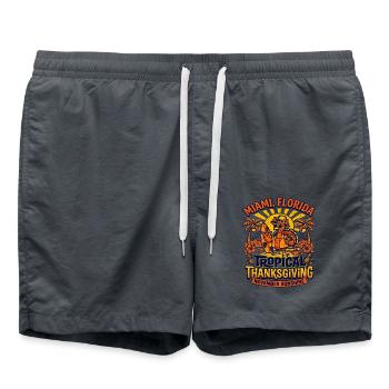 Miami Tropical Thanksgiving Sunshine Turkey Oct - Badeshorts - Anthrazit - Vorne - AI Model Male 185 light (185cm)