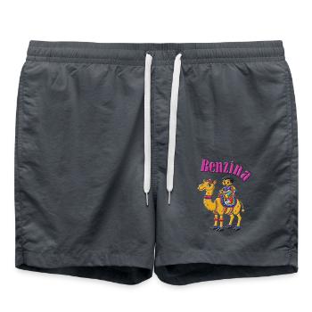 Ironisches T-Shirt teures Benzin – In der Schule in Kameras - Badeshorts - Anthrazit - Vorne - AI Model Male 185 light (185cm)