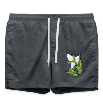 Aquarell-Orchideenblätter - Badeshorts - Anthrazit - Vorne - AI Model Male 185 light (185cm)