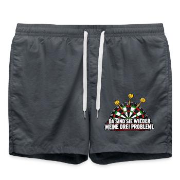 Dreiprobleme Dart Spruch - Badeshorts - Anthrazit - Vorne - AI Model Male 185 light (185cm)