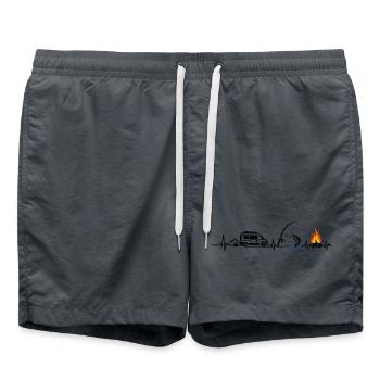 Camping und Angeln - Badeshorts - Anthrazit - Vorne - AI Model Male 185 light (185cm)