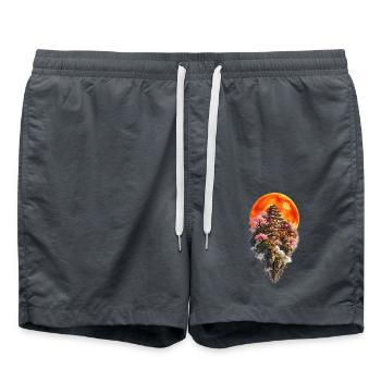 Mond in Edo | Wunderschönes antikes Tokio - Badeshorts - Anthrazit - Vorne - AI Model Male 185 light (185cm)