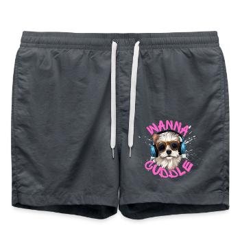 Willst kuscheln - Badeshorts - Anthrazit - Vorne - AI Model Male 185 light (185cm)