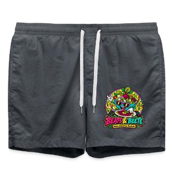 Beats & Beete: Gemüse-Rhythmus - Badeshorts - Anthrazit - Vorne - AI Model Male 185 light (185cm)