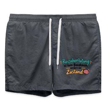Reizüberflutung Zustand - Badeshorts - Anthrazit - Vorne - AI Model Male 185 light (185cm)