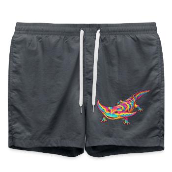 Regenbogen Diplocaulus Strahlen - Badeshorts - Anthrazit - Vorne - AI Model Male 185 light (185cm)
