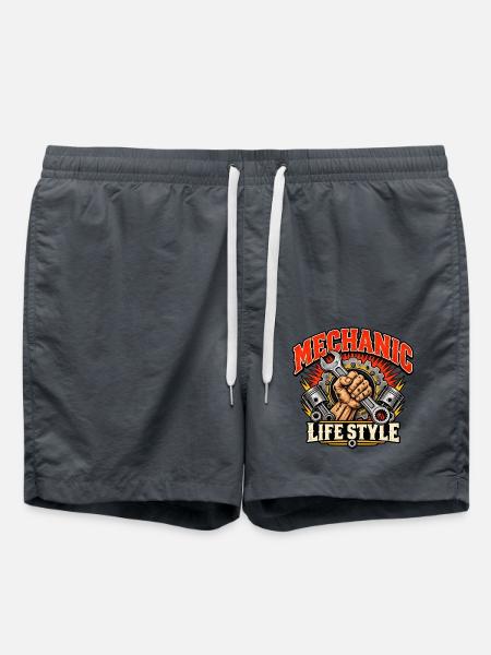 Lebensstil als Mechaniker - Badeshorts - Anthrazit