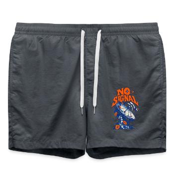 No Signal Retro Raumblumen - Badeshorts - Anthrazit - Vorne - AI Model Male 185 light (185cm)
