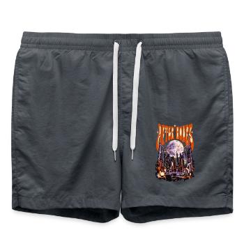Heldennacht über Skyline - Badeshorts - Anthrazit - Vorne - AI Model Male 185 light (185cm)