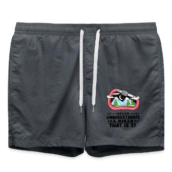 57 Jahre - Berg Wandern Bergsteigen - Badeshorts - Anthrazit - Vorne - AI Model Male 185 light (185cm)