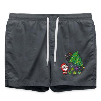 KatzenWeihnachtsbaum & Geschenke - Badeshorts - Anthrazit - Vorne - AI Model Male 185 light (185cm)
