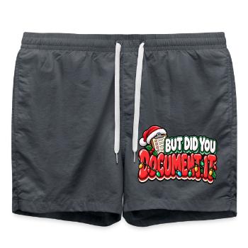 Weihnachts-Dokumentationswitz - Badeshorts - Anthrazit - Vorne - AI Model Male 185 light (185cm)