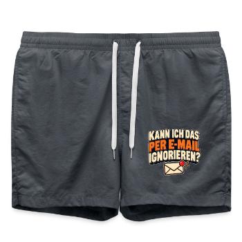 Kann ich das per E-Mail ignorieren? Bürohumor - Badeshorts - Anthrazit - Vorne - AI Model Male 185 light (185cm)