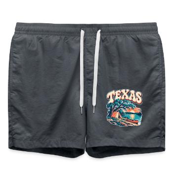 Texas Sunset Camping am See - Badeshorts - Anthrazit - Vorne - AI Model Male 185 light (185cm)