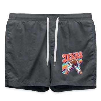 Texas Football Retro Stil - Badeshorts - Anthrazit - Vorne - AI Model Male 185 light (185cm)